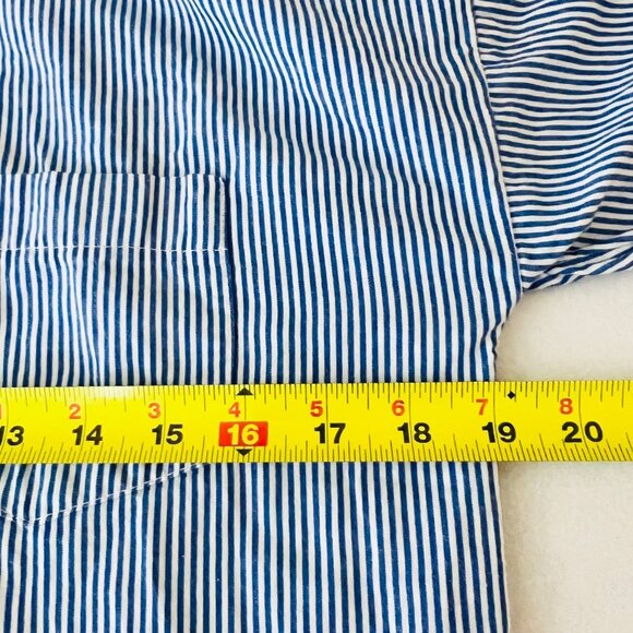 H&M Divided Women's Pull-over Striped Long Shirt Dress Blue/White Cotton Size 4 - Picture 9 of 10